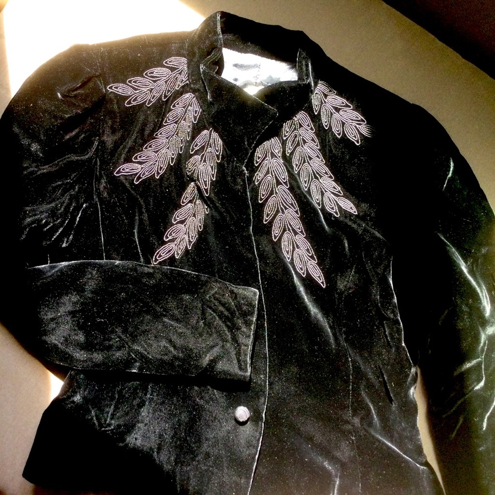 Vintage Velvet Partique Appliqué Jacket